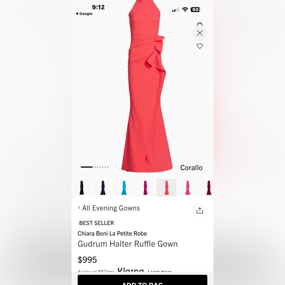 Chiara Boni La Petite Robe Gudrum Halter Ruffle Gown